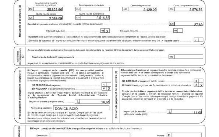 Bigorra hace pública su declaración de la renta