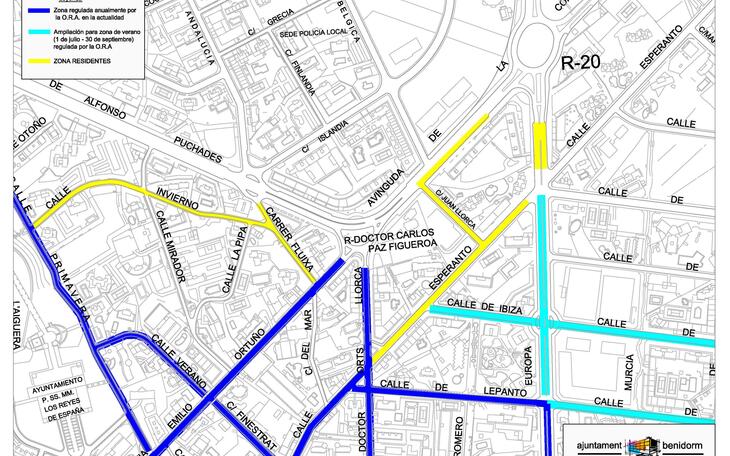 Movilidad implanta más de 250 plazas de aparcamiento para residentes en el Ensanche de Levante